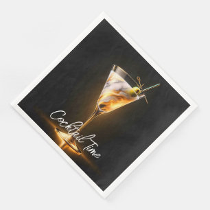 Party Time Neon Trendy Personalized Paper Dinner Napkins