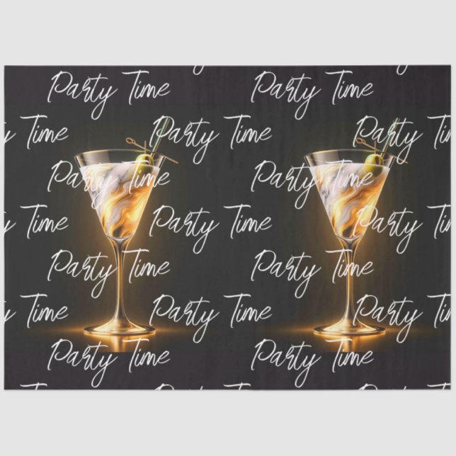 Party Time Neon Trendy Personalized Tissue Paper (Front)