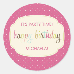 Party Time Personalized Birthday Stickers