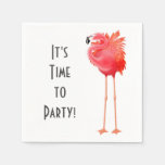 Party Time Pink Flamingo Paper Napkins