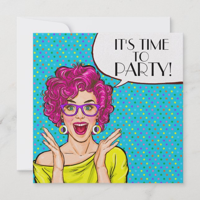 Party Time Pop Art Invitation (Front)
