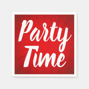 Party Time Red Sunburst Birthday Party Napkins