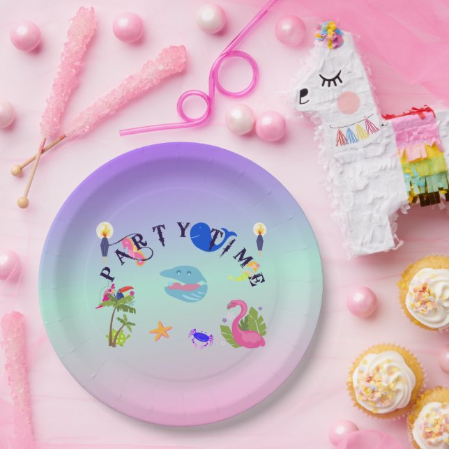 Party Time Sea Critters Celebration Paper Plates (Party)