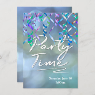 Party Time Streamers Invitation