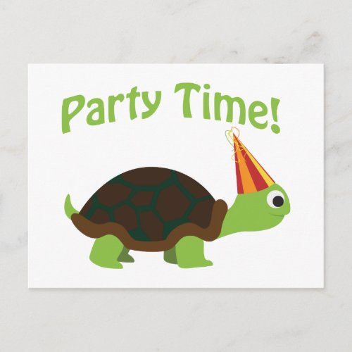 Party Time Turtle Invitation Postcard