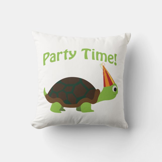Party time! turtle throw pillow (Front)