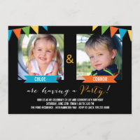 Party Together Birthday Invitations - Black