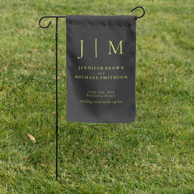 Party Trend Modern Classic Simple Cyber Lime Jet Garden Flag