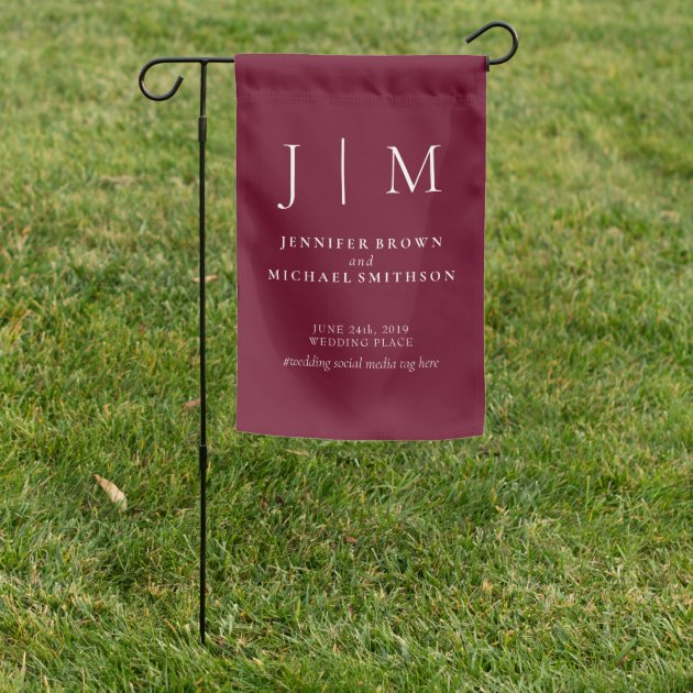 Party Trend Modern Classic Simple Wedding burgundy Garden Flag