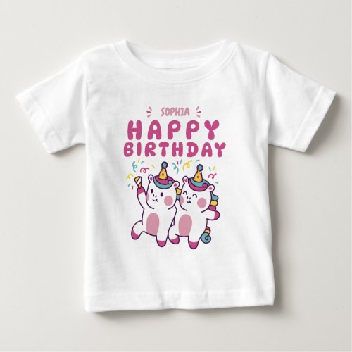 Party unicorn design baby T_Shirt