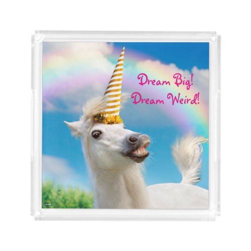 Party Unicorn Horse And Rainbow Acrylic Tray