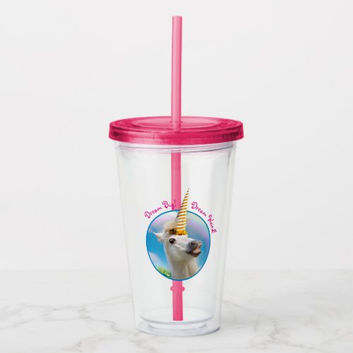 Party Unicorn Horse And Rainbow Acrylic Tumbler