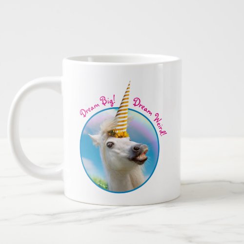 Party Unicorn Horse And Rainbow Giant Coffee Mug