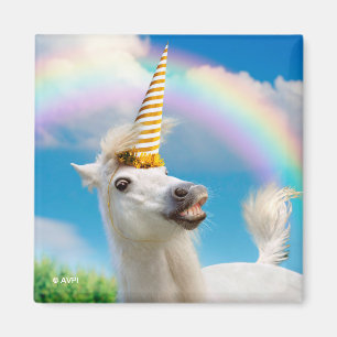 Party Unicorn Horse And Rainbow Magnet