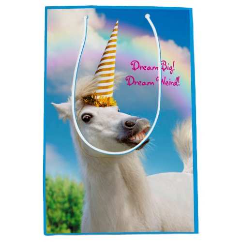 Party Unicorn Horse And Rainbow Medium Gift Bag