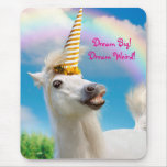 Party Unicorn Horse And Rainbow Mouse Pad