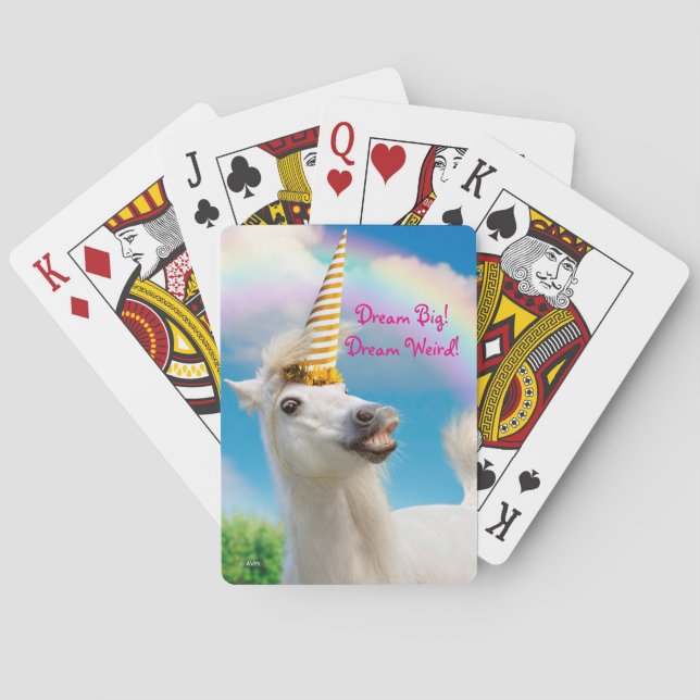 Party Unicorn Horse And Rainbow Poker Cards (Back)