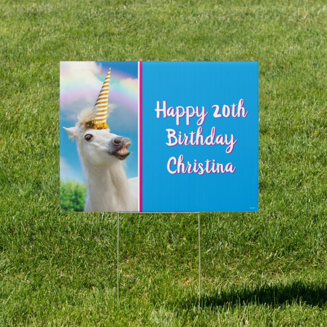 Party Unicorn Horse And Rainbow Sign (Insitu)