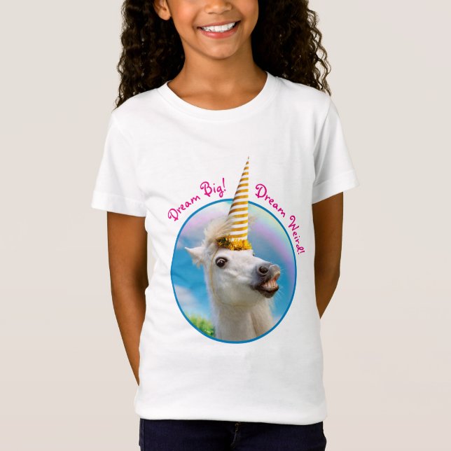 Party Unicorn Horse And Rainbow T-Shirt (Front)