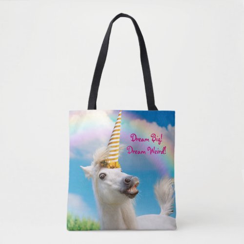 Party Unicorn Horse And Rainbow Tote Bag