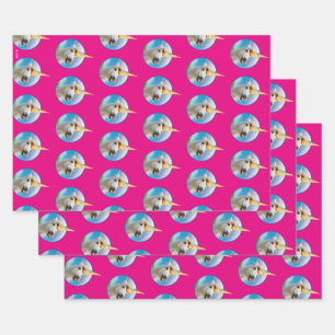 Party Unicorn Horse And Rainbow Wrapping Paper Sheets