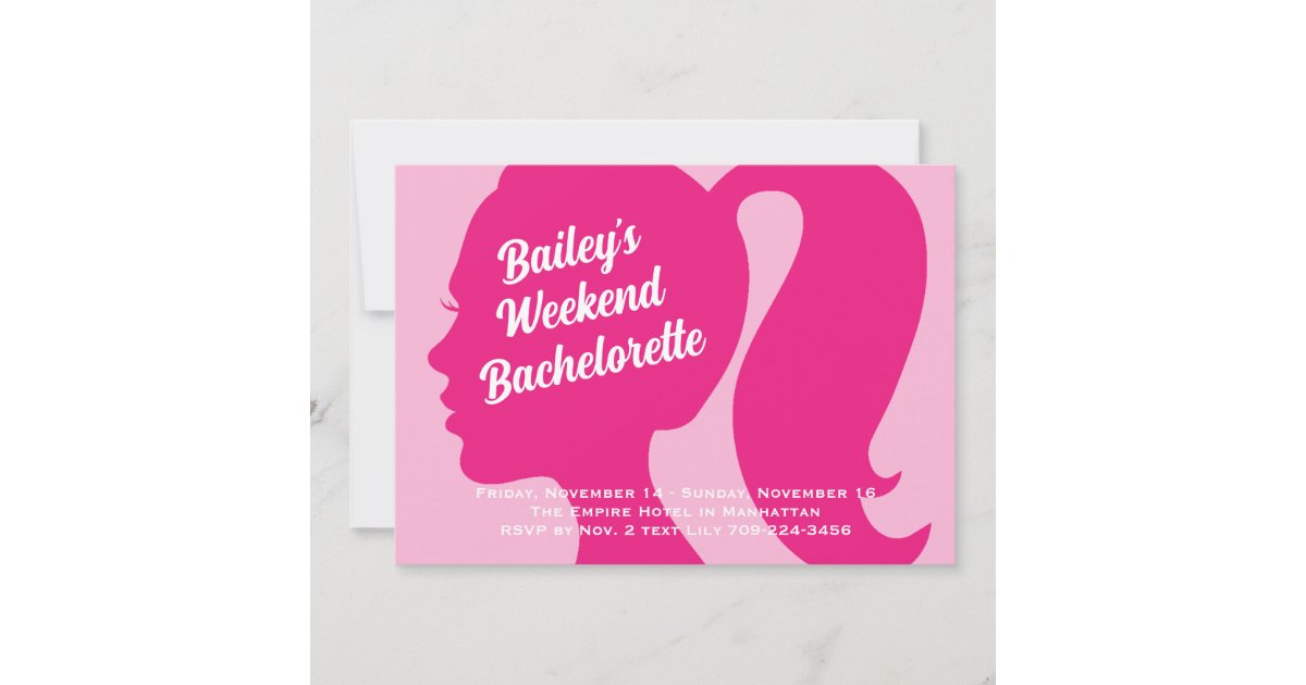 Party Very Pink Weekend Bachelorette Invitation | Zazzle