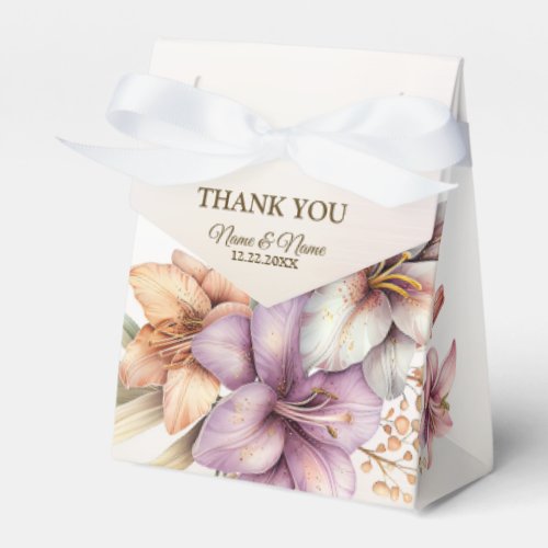 Party Watercolor Boho Pink Flowers Elegant Favor Boxes