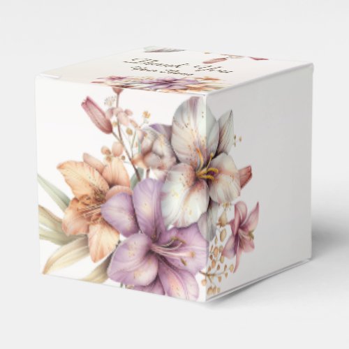 Party Watercolor Boho Pink Flowers Elegant Favor Boxes