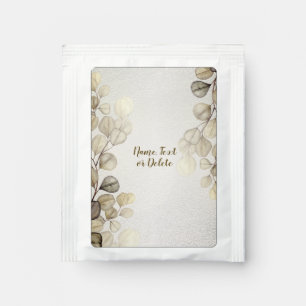 Party Watercolor Golden Eucalyptus Foliage Shiny Tea Bag Drink Mix