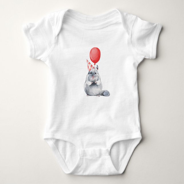 Party with chinchilla baby bodysuit (Front)