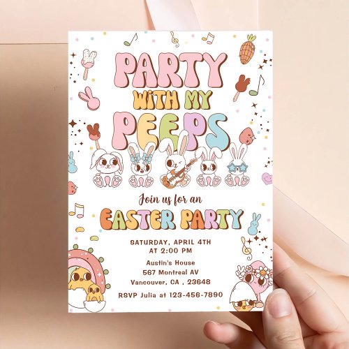 Party with My Peeps Easter Party Invitation