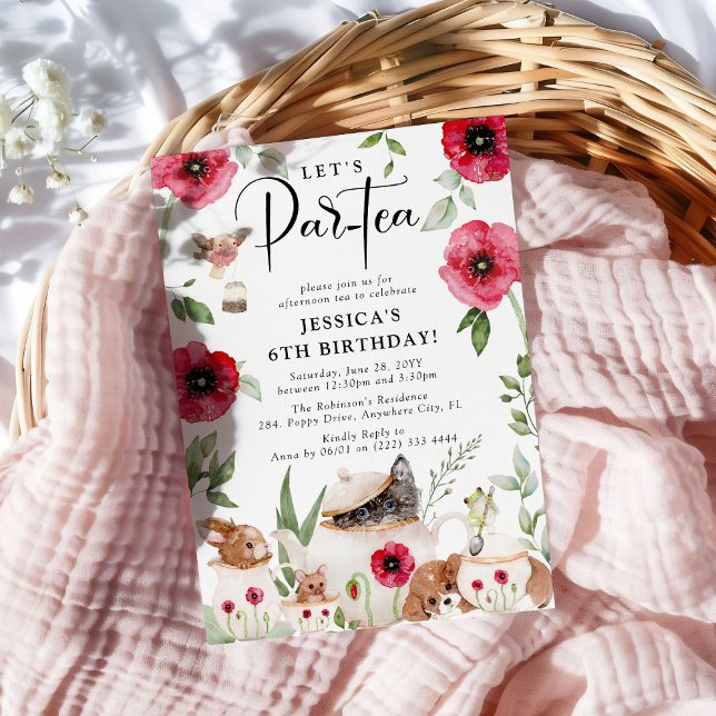 Party with Poppies: Little Girl's Birthday Invitation (Creator Uploaded)