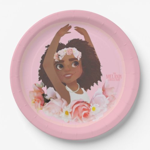 Party With Tash  Ballerina African American Girl Paper Plates