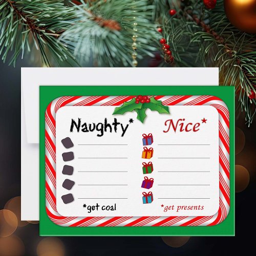 Party with the Naughty or Nice 425 x 55  Note Card