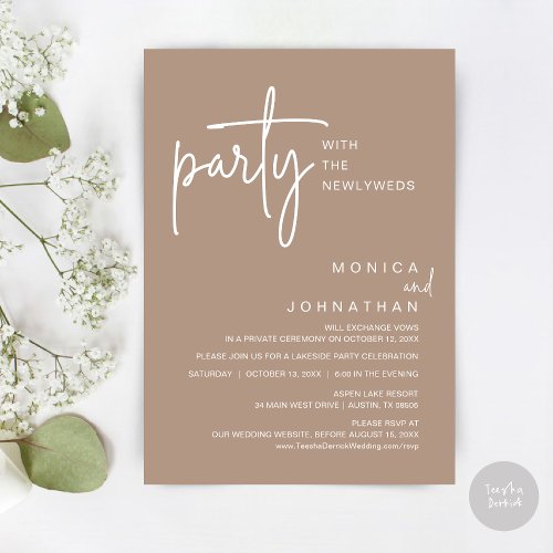 Party With The Newlyweds Wedding Dinner Invitation