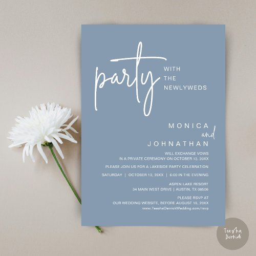 Party With The Newlyweds Wedding Dinner Invitation