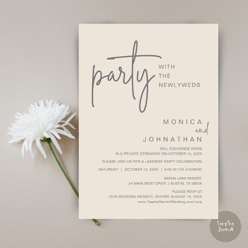 Party With The Newlyweds Wedding Dinner Invitation