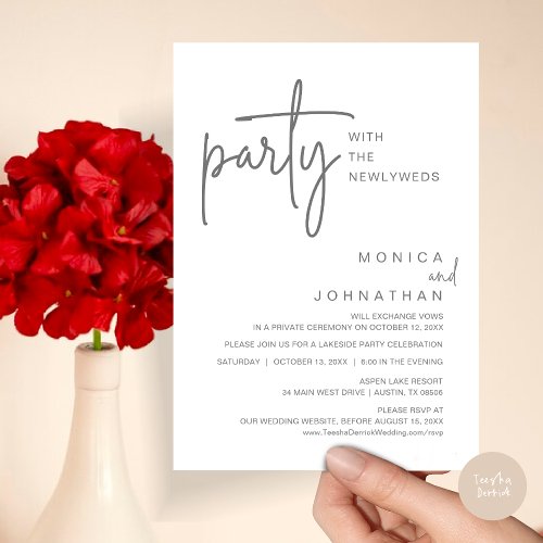 Party With The Newlyweds Wedding Dinner Invitation