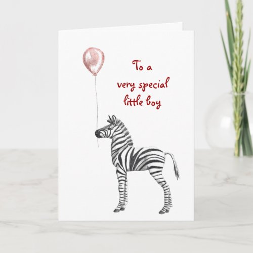 Party Zebra Boys Birthday Card