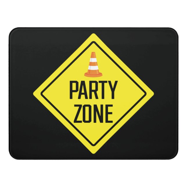Party Zone Construction Party Modern Room Sign (Contemporary Front)