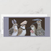 Partying shorebirds flat card (Front/Back)