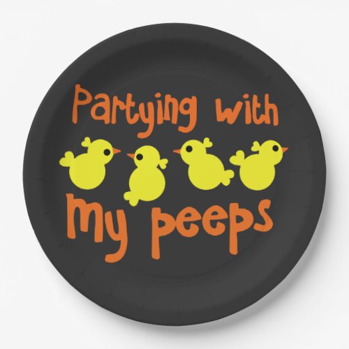 Partying With My Peeps Easter Party Paper Plate