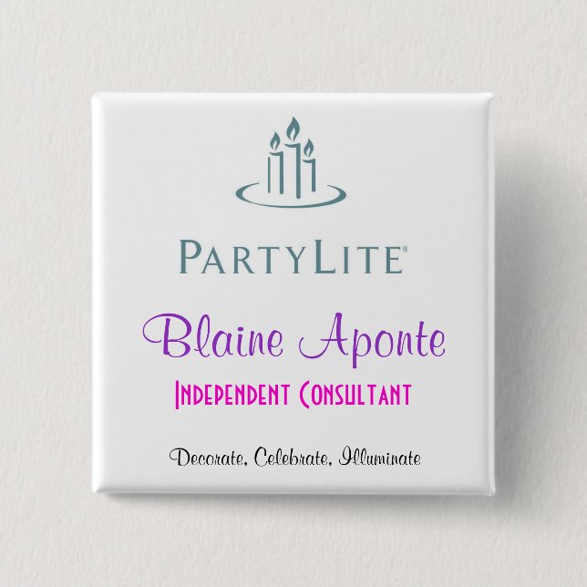 Partylite Name Badge Button (Front)