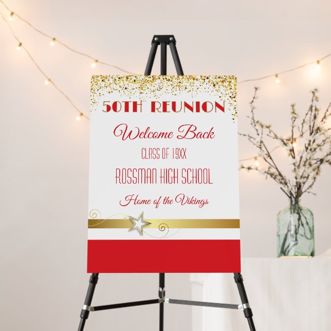 Partytime! 50th Class Reunion custom  Foam Board (In Situ (Stand))