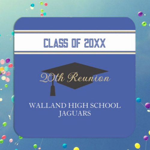 Partytime CUSTOM Class Reunion  Square Paper Coaster