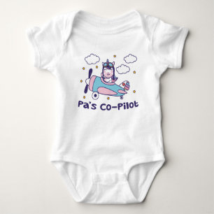 Pa's Co-Pilot - Unicorn Airplane Baby Bodysuit