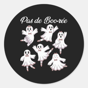 Pas De Boo-re Ballerina Funny Ghost Halloween Spoo Classic Round Sticker