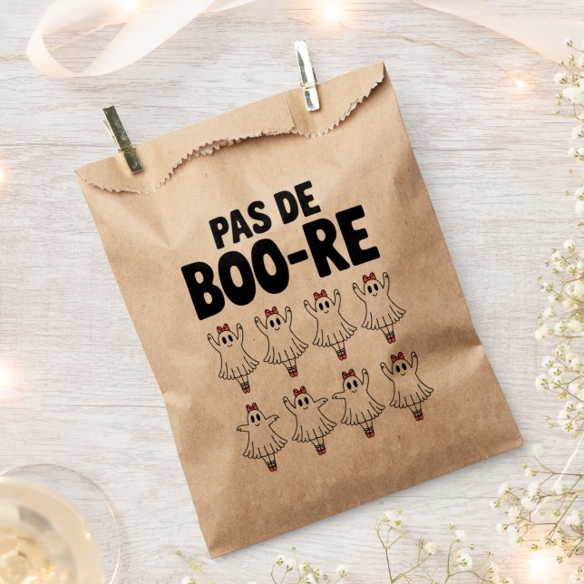 Pas de Boo-re Ballerina Ghost Halloween Spooky Favor Bag (Clipped)