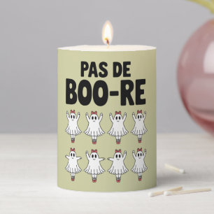 Pas de Boo-re Ballerina Ghost Halloween Spooky Pillar Candle