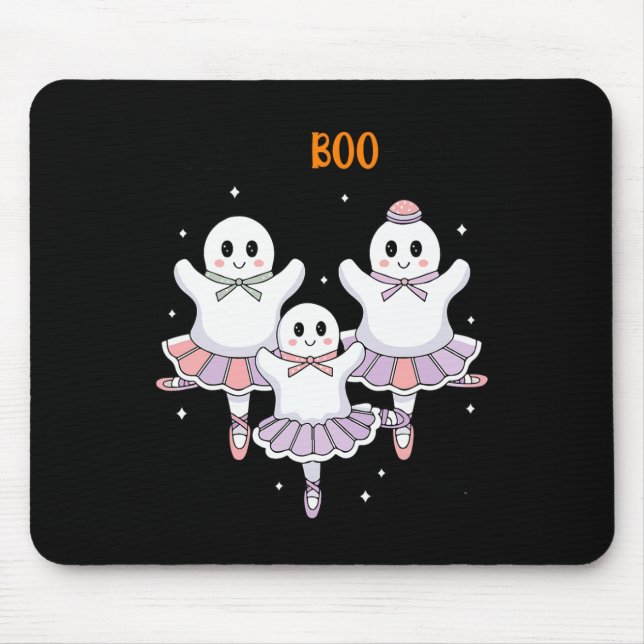 Pas De Boo-rée Ballet Dancer Spooky Ghost Hallowee Mouse Pad (Front)